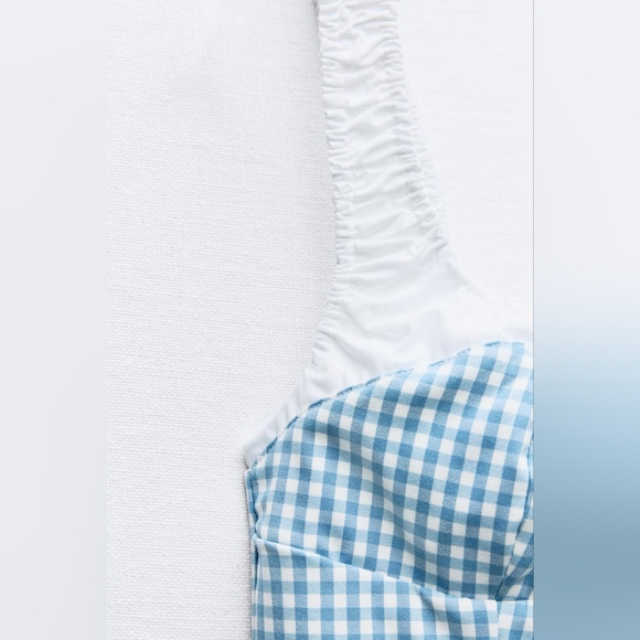 ZARA COMBINATION GINGHAM DRESS - Picture 9 of 9